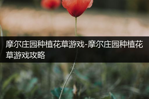 摩尔庄园种植花草游戏-摩尔庄园种植花草游戏攻略