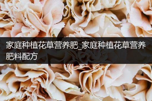 家庭种植花草营养肥_家庭种植花草营养肥料配方