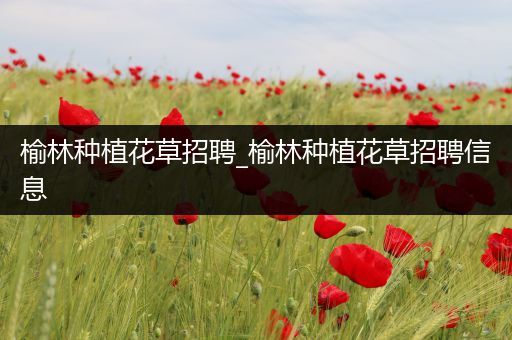 榆林种植花草招聘_榆林种植花草招聘信息