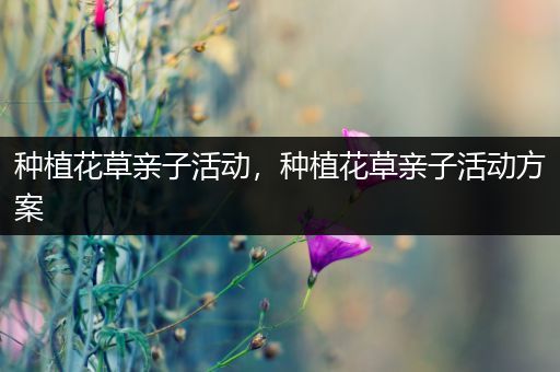 种植花草亲子活动，种植花草亲子活动方案