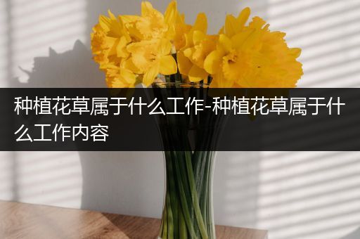 种植花草属于什么工作-种植花草属于什么工作内容