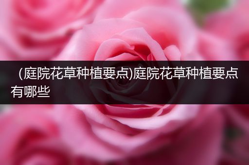 （庭院花草种植要点)庭院花草种植要点有哪些