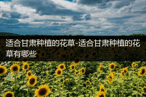 适合甘肃种植的花草-适合甘肃种植的花草有哪些