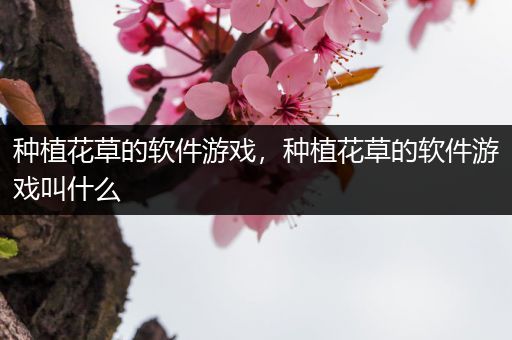种植花草的软件游戏，种植花草的软件游戏叫什么