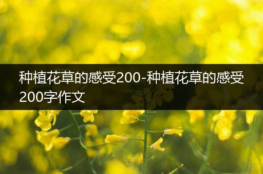 种植花草的感受200-种植花草的感受200字作文