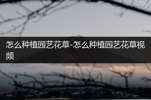怎么种植园艺花草-怎么种植园艺花草视频