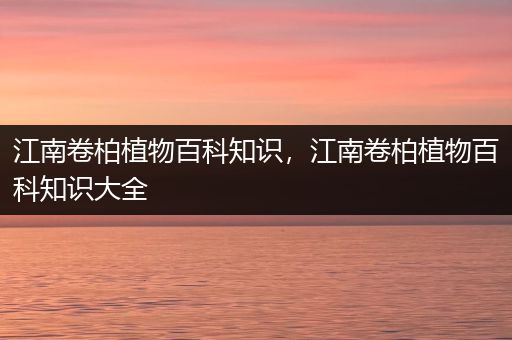 江南卷柏植物百科知识，江南卷柏植物百科知识大全