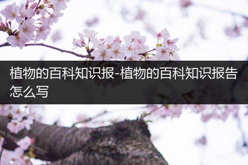 植物的百科知识报-植物的百科知识报告怎么写