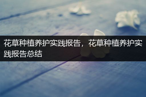 花草种植养护实践报告，花草种植养护实践报告总结