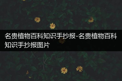 名贵植物百科知识手抄报-名贵植物百科知识手抄报图片