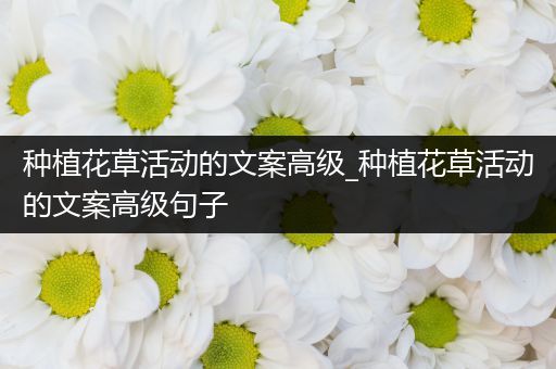 种植花草活动的文案高级_种植花草活动的文案高级句子