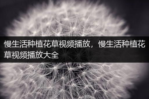 慢生活种植花草视频播放，慢生活种植花草视频播放大全