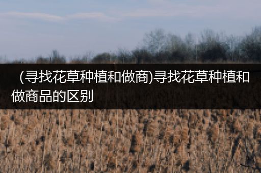 （寻找花草种植和做商)寻找花草种植和做商品的区别