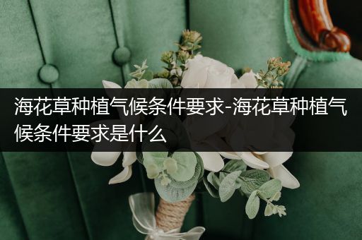 海花草种植气候条件要求-海花草种植气候条件要求是什么