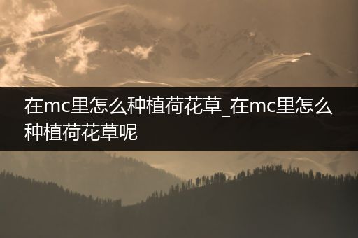 在mc里怎么种植荷花草_在mc里怎么种植荷花草呢