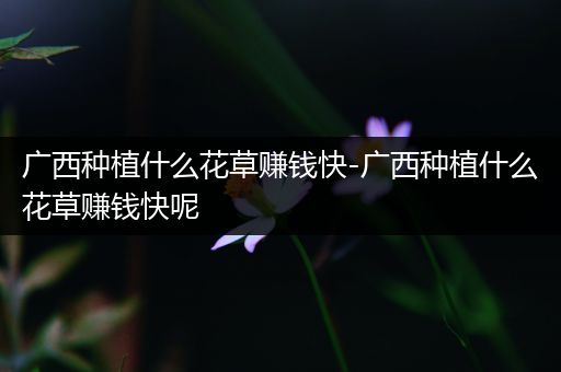 广西种植什么花草赚钱快-广西种植什么花草赚钱快呢