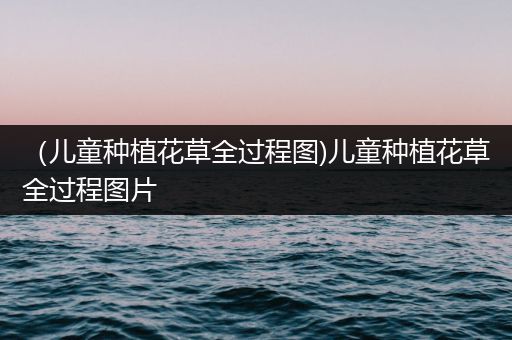 （儿童种植花草全过程图)儿童种植花草全过程图片