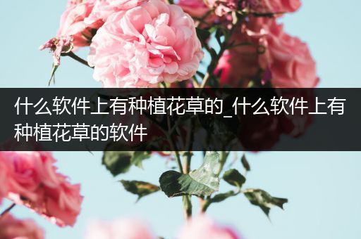 什么软件上有种植花草的_什么软件上有种植花草的软件
