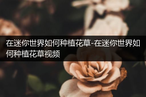 在迷你世界如何种植花草-在迷你世界如何种植花草视频
