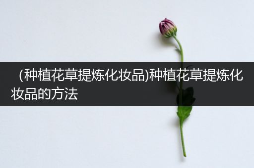 （种植花草提炼化妆品)种植花草提炼化妆品的方法