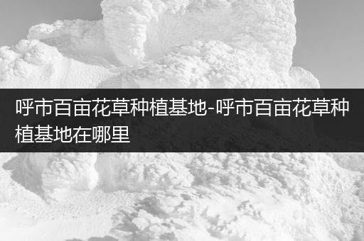 呼市百亩花草种植基地-呼市百亩花草种植基地在哪里