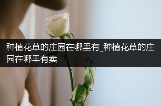 种植花草的庄园在哪里有_种植花草的庄园在哪里有卖