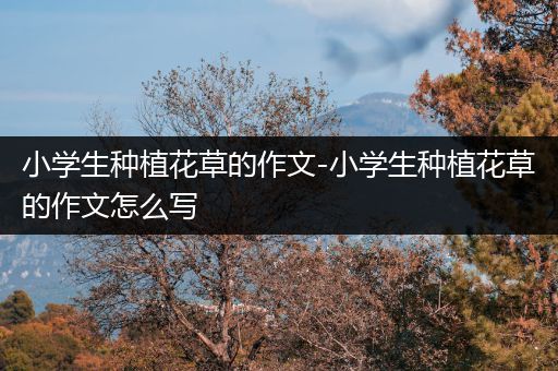 小学生种植花草的作文-小学生种植花草的作文怎么写