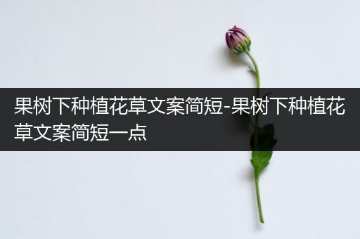 果树下种植花草文案简短-果树下种植花草文案简短一点