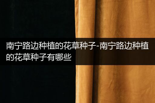 南宁路边种植的花草种子-南宁路边种植的花草种子有哪些