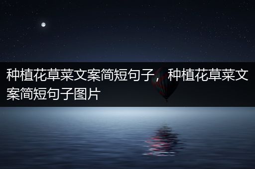 种植花草菜文案简短句子，种植花草菜文案简短句子图片