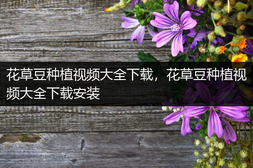 花草豆种植视频大全下载，花草豆种植视频大全下载安装