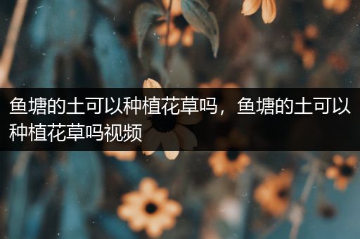 鱼塘的土可以种植花草吗，鱼塘的土可以种植花草吗视频