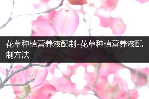 花草种植营养液配制-花草种植营养液配制方法