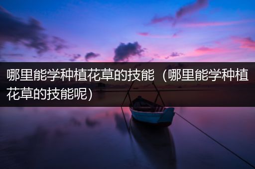 哪里能学种植花草的技能（哪里能学种植花草的技能呢）