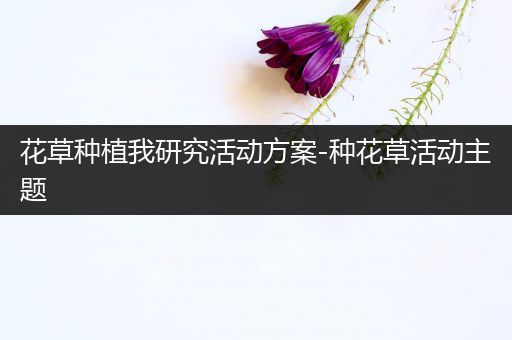 花草种植我研究活动方案-种花草活动主题