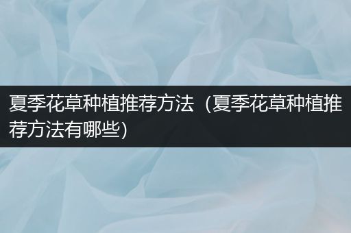 夏季花草种植推荐方法（夏季花草种植推荐方法有哪些）