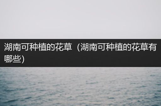 湖南可种植的花草（湖南可种植的花草有哪些）